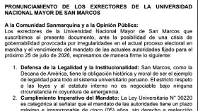 UNMSM: exrectores piden elecciones transparentes y gobernanza legal
